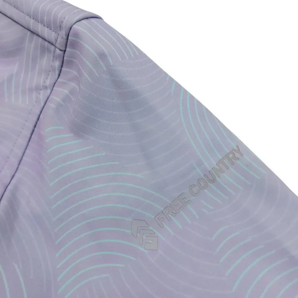 Free Country Hooded Jacket Youth 14/16 Lilac Green Fleece Inside Soft Shell
